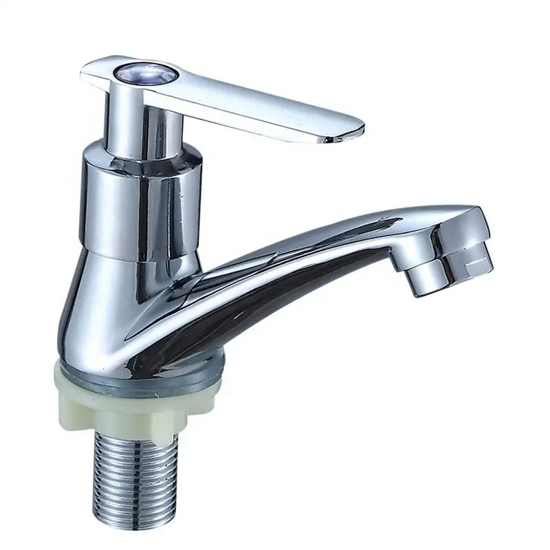 Saniary ware fittings faucet deck mounted single hole zinc body cold water pull out zinc basin faucet for bathroom