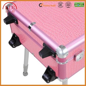 Salling caliente Sudamérica producción equipamiento de peluquería Rosa Rodante caja del tren de maquillaje completo con espejo - Product Image 6