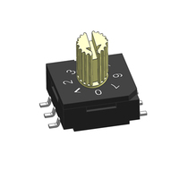 Eker R9316R7S Codificador Rotatorio de 16 Posiciones, Interruptor de 3+3 Pines SMD, 50VDC 100mA, Certificado RoHS, Negro, Rotor de 7mm, 20,000 Pasos, 360°