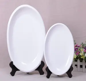 Offre spéciale, 2020 Assiette de poisson ovale en porcelaine blanche, assiette de poisson à la vapeur, assiette profonde pour hôtel et restaurant et maison