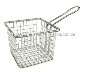 <span class=keywords><strong>Panier</strong></span> carré de service de puces, Mini <span class=keywords><strong>panier</strong></span> à frites en acier inoxydable SS304 - Product Image 5