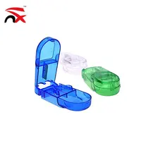 Plastic Pill Cutter Splitter Storage Compartment Box Medicine Capsule Holder