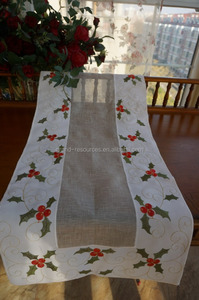 <span class=keywords><strong>Chemin</strong></span> de <span class=keywords><strong>table</strong></span> <span class=keywords><strong>rouge</strong></span> bougie De Noël broderie - Product Image 6