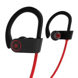 Atacado de fábrica amazon melhor vendedor u8 preto vermelho sem fio ipx7 à prova d' água bluetooth headset