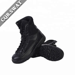 Bottes de cheville tactiques de combat résistantes aux coups de couteau noires avec fermeture à lacets pour l'hiver - Product Image 5