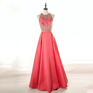 New Products Beaded Backless Fashion Party Long Prom Dresses