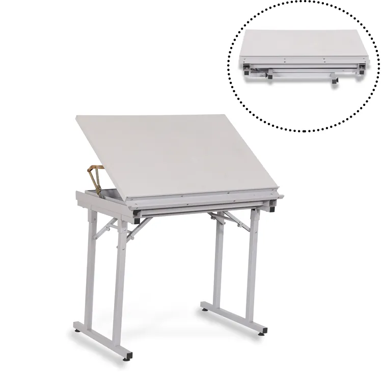 Multifunctional Angle adjustable foldable steel Student desk for architect drawing table