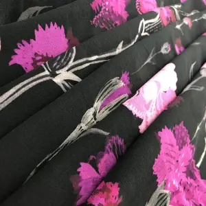 Fonesun-SK138 custom service 100% pure zijde bloemen digitale gedrukt zijden crêpe de chine afdrukken stof