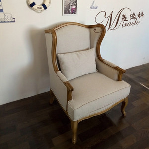 Miracle LC-006 Poltrona in Stile Country Francese in Legno di Quercia con Poggiapiedi - Product Image 2