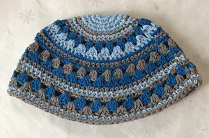 Kippa en coton 100% crochetée à la main, 22 cm, pour hommes et enfants - Product Image 5