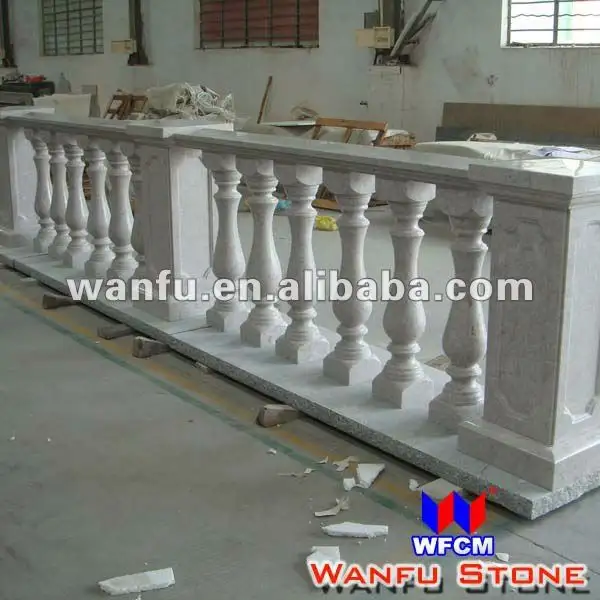 Lan can trắng bóng đá granite, Pillar, Cột