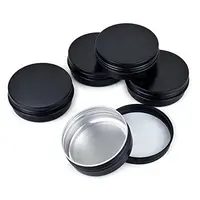 120ミリリットルLuxury Black Round Aluminum Tin Cans 4OZ Round Metal Tin Container Screw Top Steel Tin Cans Cosmetic Sample Containers Can