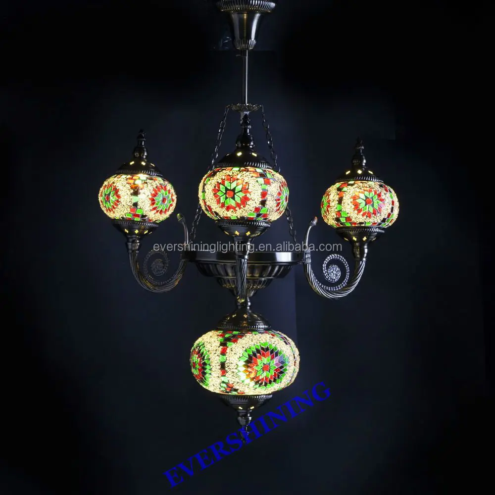 Evershining Marke 3 Glas Handgemachte Mosaik Handwerk Türkischen Antiken Kronleuchter Anhänger Lampe