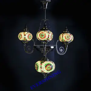 Бренд Evershining, 3 стеклянные подвесные лампы ручной работы с мозаикой, Турецкая антикварная люстра