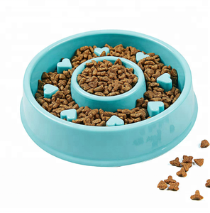 Mangeoire lente bol de nourriture pour chien sac OPP bol de nourriture pour animaux de compagnie pas de déversement support de nourriture pour chien plastique non toxique Anti-étouffement acier inoxydable arrondi - Product Image 1