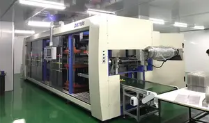 Máquina de fabricación de contenedores de alimentos desechables, máquina de formación al vacío de blíster de plástico de alta velocidad, caja de comida rápida