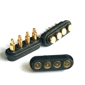 Customize able Brass 2 Pin Spring Loaded Pogo Pins DC-12V 1A pitch Power plug socket Loaded magnetic