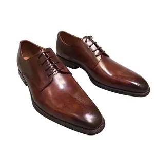 China Shoes Factory Men Shoes Cheap Price Breathable Men Casual Brown Leather Mens Dress Shoes