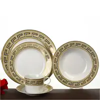 GuangXi SanHuan GXKC ab sıcak toptan altın jant tarzı sofra masa gereçleri üretici 20 adet iyi yemek takımı porselen