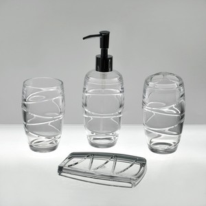 Juego de baño de cristal centelleante en forma de diamante de 4 piezas - Product Image 6