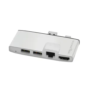 Mini DisplayPort כדי HDMI 2-יציאת USB hub עם 1 Gigabit Ethernet יציאת