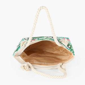 Sacs fourre-tout en toile vierges imprimés sur mesure en gros, sacs fourre-tout en toile à motif floral inspiré d'un bouquet <span class=keywords><strong>de</strong></span> lys par transfert thermique - Product Image 4