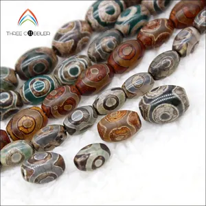 Perles en pierre d'agate DZI, tibétaines naturelles Vintage pour la fabrication de bijoux, livraison gratuite