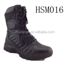 XC, stivali da combattimento invernali caldi in pelle nera completa escursionismo all'aperto stivali tattici con suola in PU + gomma resistente agli urti HSM016 - Product Image 3