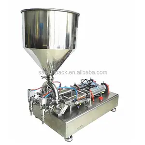 Automatic 2 nozzles pneumatic bottle cosmetic filler water beverage honey cream piston paste liquid filling machine