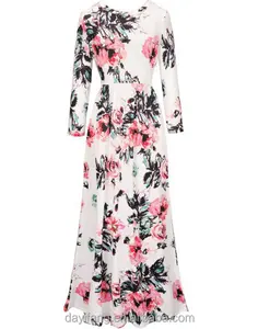 2018 lungo Delle Donne Del Vestito Floreale di Tacchino <span class=keywords><strong>Vestiti</strong></span> Sexy Delle Ragazze Del Vestito - Product Image 1