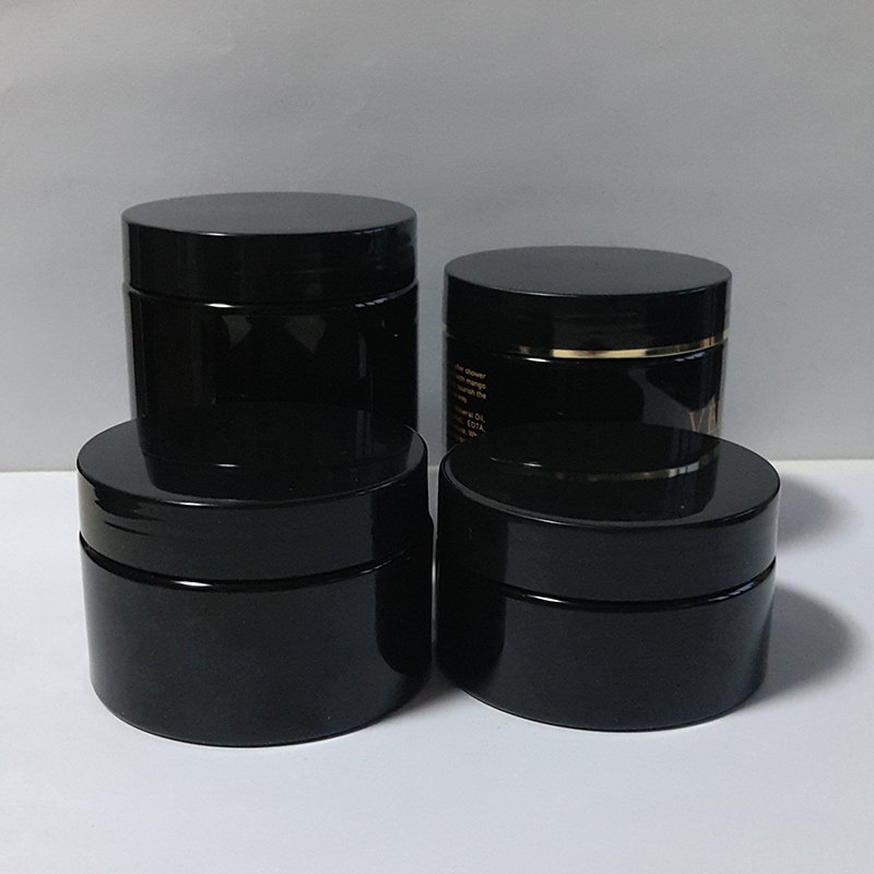 Прозрачные ПЭТ пластиковые банки Косметика 2 oz 4 oz 8oz матовые черные пластиковые банки с крышками для cbd