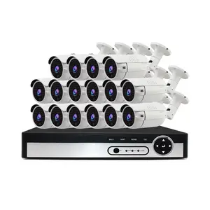 China Factory 30M IR distance 16 channels H.265+ nvr kit camera system outdoor 16ch poe surveillance cameras system 5MP