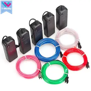 1M  El Wire Lights Neon Light Electroluminescent Wire with 4 mode battery controller