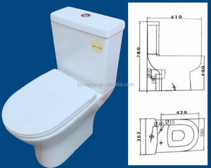 مرحاض من قطعتين بتصميم أوروبي ممتاز - Product Image 1