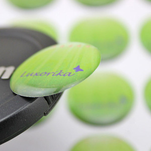 Produk Baru Pelapis Aluminium Logam dengan Label Stiker Resin Epoksi Diskon Besar Stiker Epoksi Resin Magnet Bulat Wajah Tersenyum - Product Image 5