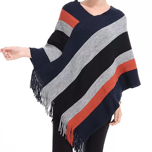 Pull en tricot ample pour <span class=keywords><strong>femme</strong></span>, nouveau design, cape, châle, style long, <span class=keywords><strong>poncho</strong></span> en <span class=keywords><strong>acrylique</strong></span>, pull sans manches, tabard, châles - Product Image 3