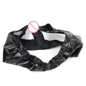 Culotte pour masturbation en Faux cuir, accessoire érotique en latex, pour homme et femme, avec godemichet anal, plug pénis, ceinture de chasteté, jouet sexuel - Product Image 3