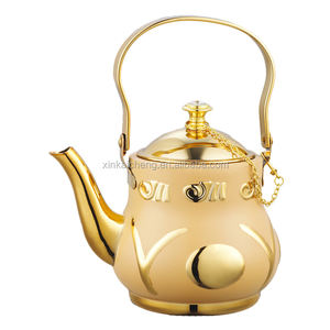 <span class=keywords><strong>Teiera</strong></span> Araba Premium in Oro con Incisioni - Ideale per Cerimonie del Tè Mediorientali e Regali di Lusso - Product Image 1