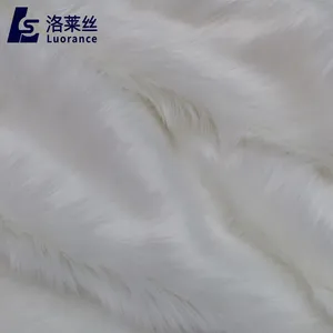 Hot sale white 40-50mm pile faux fur fabric