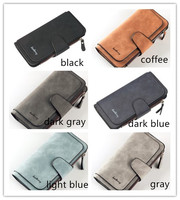 Dompet Panjang Gaya Retro Klasik Baellerry dari Kulit PU untuk Wanita, Tas Dompet Wanita Vintage dengan Kancing dan Kapasitas Besar