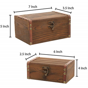 Cajas de <span class=keywords><strong>Madera</strong></span> Rústicas Pintadas a Mano, Mini Cofres de <span class=keywords><strong>Madera</strong></span> para Té - Product Image 5