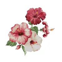 NKF Hibiscus ดอกไม้ครอสติสดอกไม้ข้ามรูปแบบชุดฟรี Designs ภาพวาดเย็บปักถักร้อยผ้า