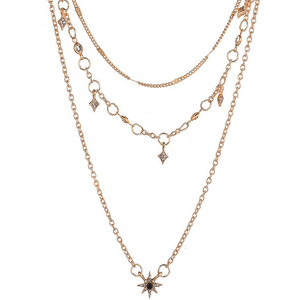 <span class=keywords><strong>Collana</strong></span> a Tre Strati con Ciondolo Stella e <span class=keywords><strong>Sole</strong></span> in <span class=keywords><strong>Oro</strong></span> per Ragazze - Product Image 4