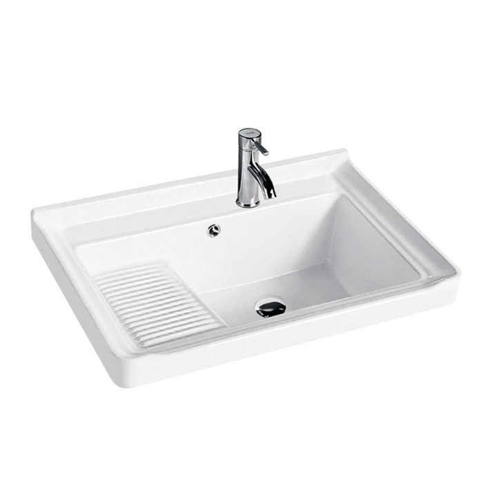 Bassine à Lessive Avec Planche Intégrée – Bac Lavage Manuel, Dimensions 41,8x33,6x11,6 Cm, Polypropylène Vert