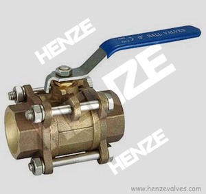 1/2 "~ 4" bronzo, B62, C95400, <span class=keywords><strong>C95500</strong></span>, C95800 valvola a sfera in bronzo filettata NPT o BSP - Product Image 4