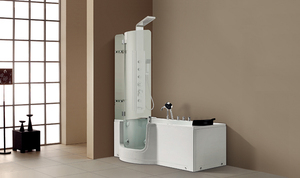 K-656 Acrylic Massage <span class=keywords><strong>Tub</strong></span> Với Glass Shower Freestanding Đi Bộ Trong Bồn Tắm Với Cửa, <span class=keywords><strong>Whirlpool</strong></span> Bong Bóng Tay Vịn Cho Bồn Tắm Nóng - Product Image 4