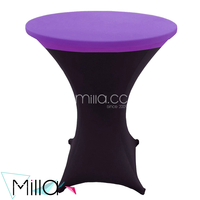 Housse de table de cocktail en tissu polyester et élasthanne - Lavable, durable, option de logo personnalisé pour les fêtes, les mariages et l'extérieur