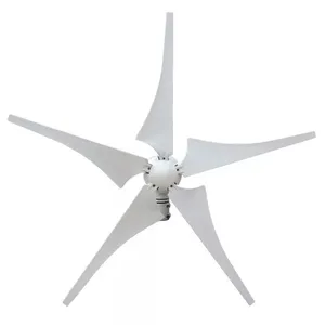 Beste Qualität 400W 600W 1000W Windmühle 12V 24V horizontale Welle Windturbine mit 5 Klingen für Heimgebrauch Windturbinen generator