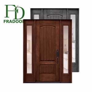 Pintu Desain Lengkungan Pintu Masuk Depan Kayu Solid Satu Setengah Bundar - Product Image 6