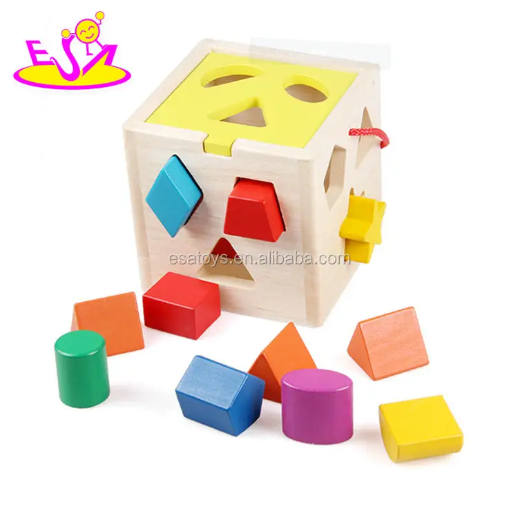 Best montessori learning baby wooden shape sorter toys for 1 year old W12D101